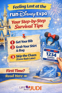 runDisney Expo survival guide for beginners showing tips to avoid overwhelm and navigate race weekend with confidence